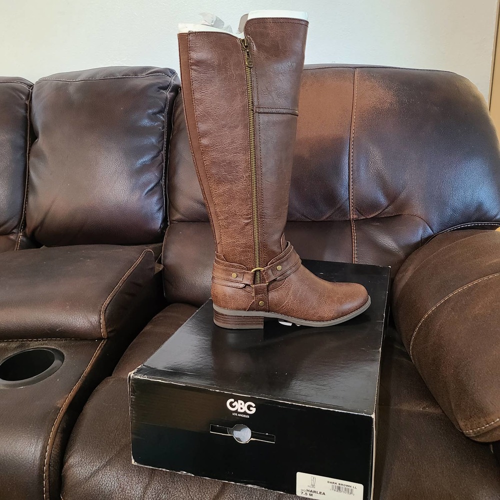 GBG Los Angeles Harlea, Dark Brown, Size 7.5